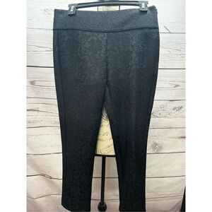 ELLE Black Lace Jacquard‎ Pull On Pants Size 2